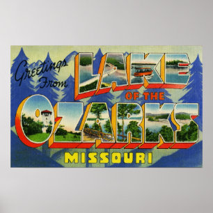Affiches Salutations du lac de l'Ozarks Missouri