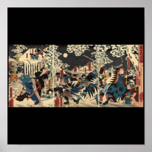 Affiches Samouraïs à la guerre dans la neige circa 1800's