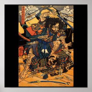 Affiches Samouraïs dans le combat, circa 1800's
