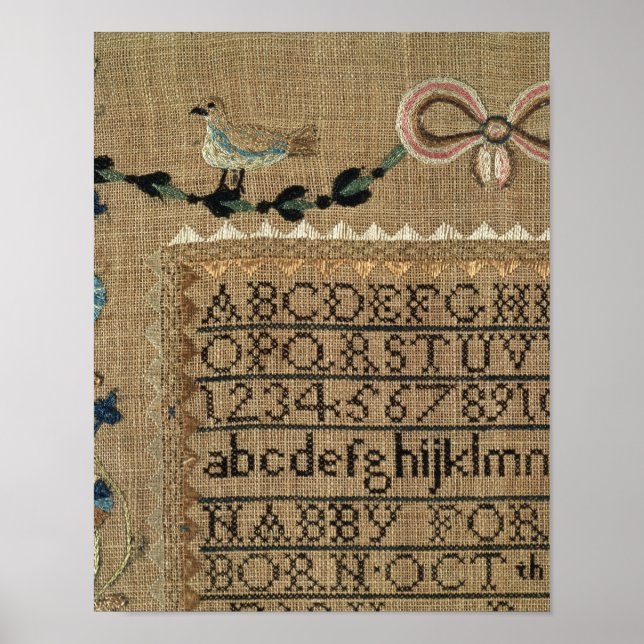Affiches Sampler de N. Ford, 1799, New Hampshire (Devant)