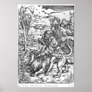 Affiches Samson massacrant le lion, c.1496-98