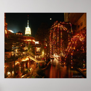 Affiches San Antonio Riverwalk la nuit