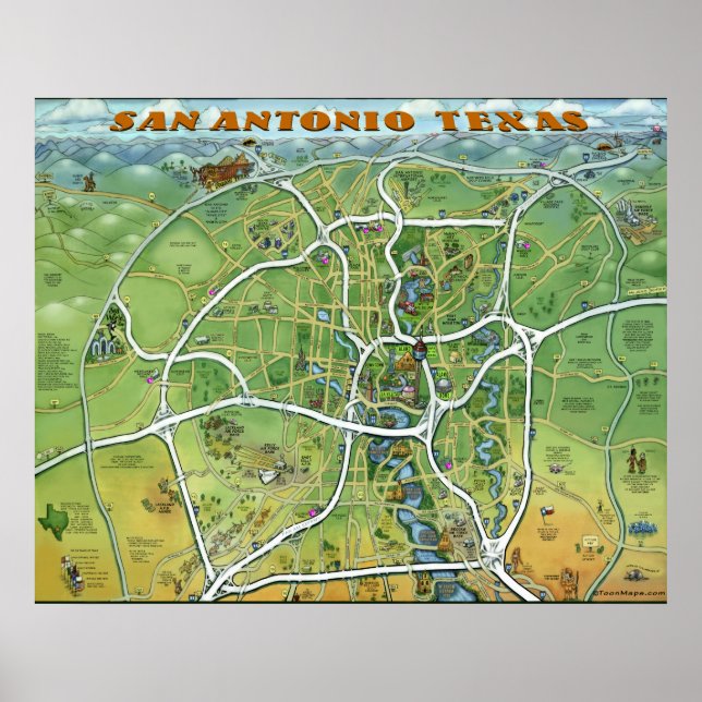Affiches San Antonio Texas (Devant)