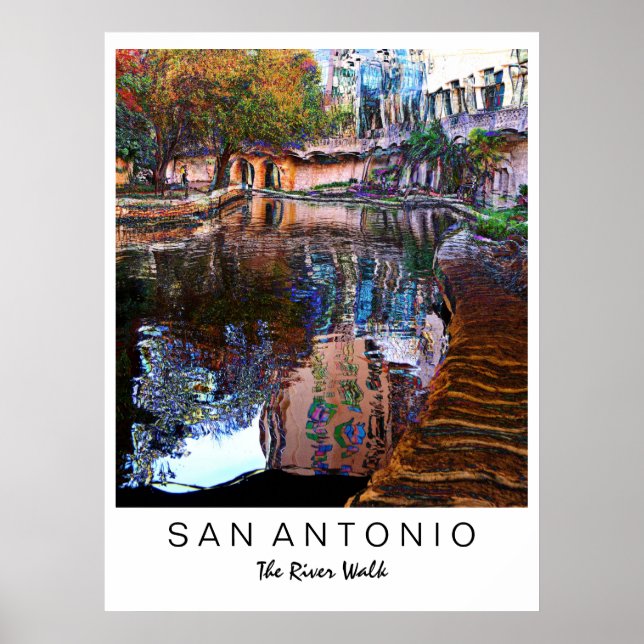 Affiches San Antonio, Texas : River Walk Art Imprimer (Devant)