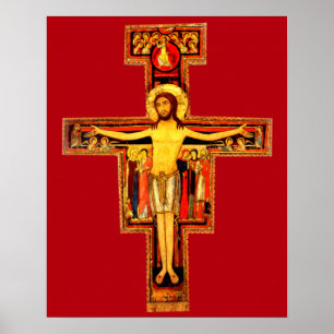 Affiches San Damiano Crucifix St Frances d'Assise catholiqu