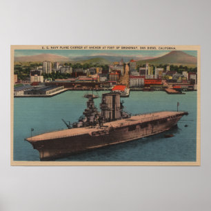 Affiches San Diego, CA - porte-avions de la marine