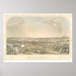 Affiches San Francisco, CA. Carte panoramique (1551A)