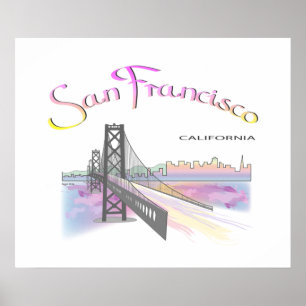 Affiches San Francisco, Californie avec les couleurs arc-en