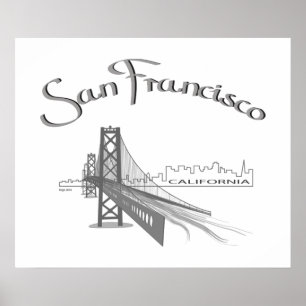 Affiches San Francisco, Californie - Gris