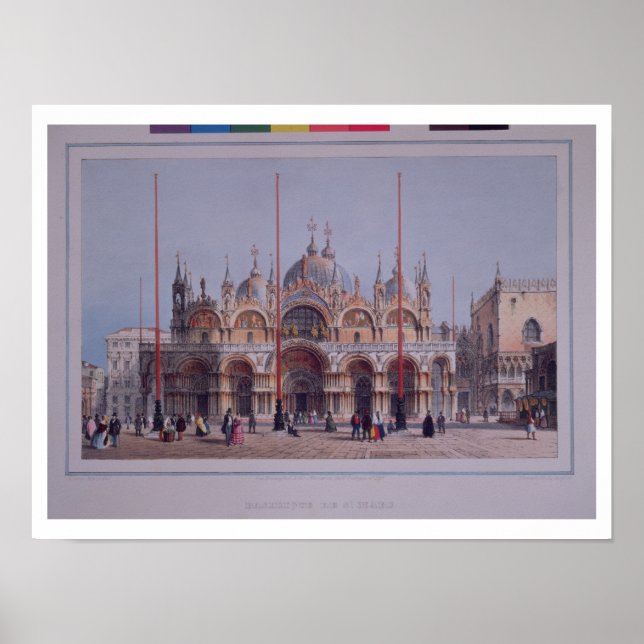 Affiches San Marco, Venice, engraved by Brizeghel (litho) (Devant)