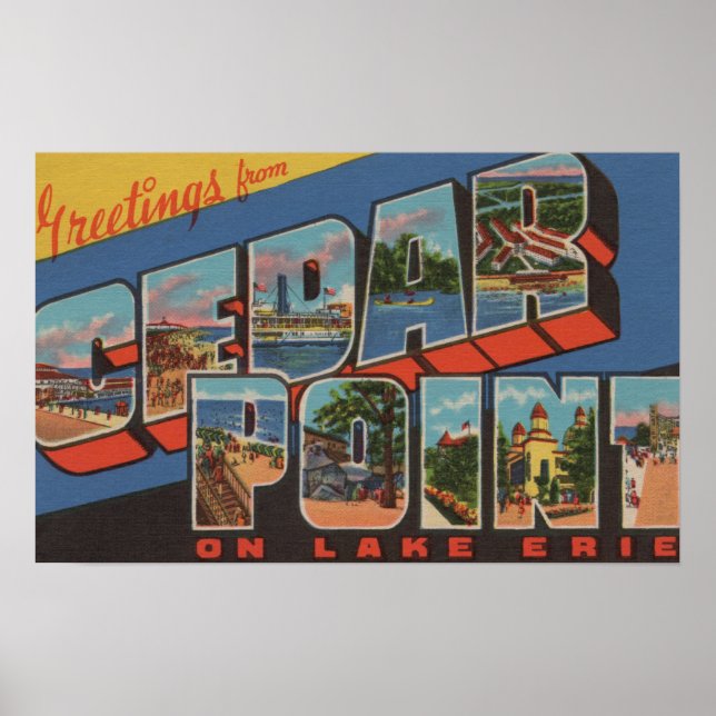 Affiches Sandusky, Ohio - Lac Érié - Cedar Point (Devant)