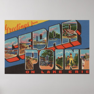 Affiches Sandusky, Ohio - le lac Érié - point de cèdre