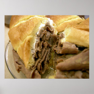 Affiches Sandwich au boeuf rôti au fromage de chèvre crémeu