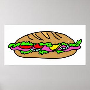 Affiches Sandwich au jambon