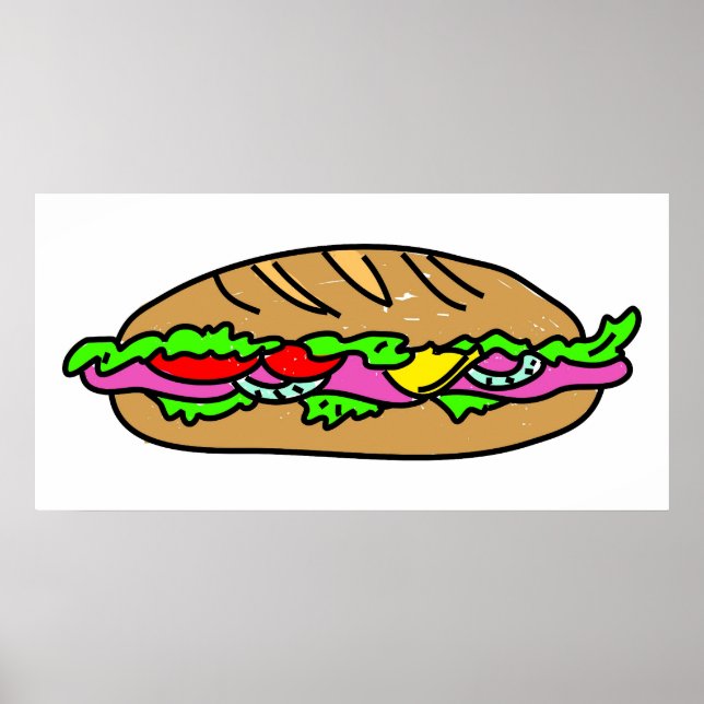 Affiches Sandwich au jambon (Devant)