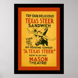 Affiches Sandwich Texas Steer
