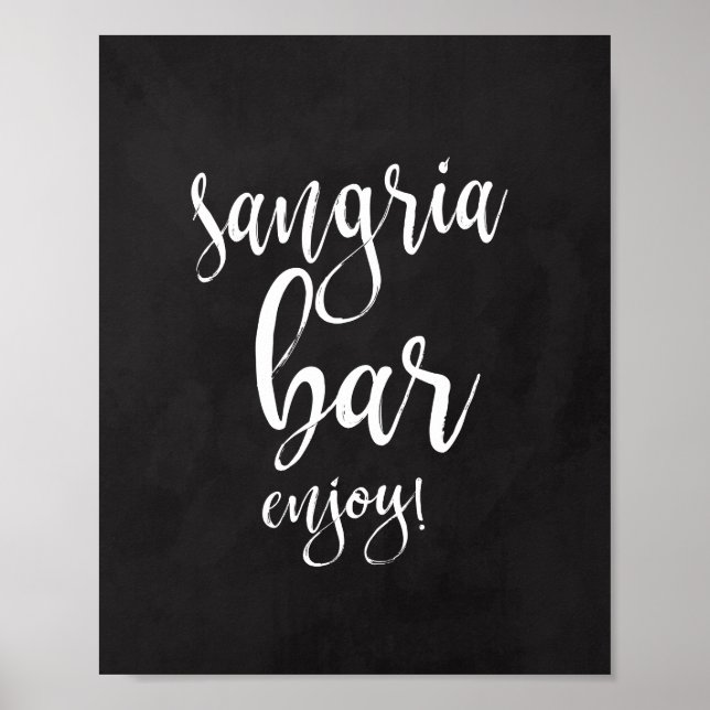 Affiches Sangria Bar Chalkboard 8x10 Mariage (Devant)