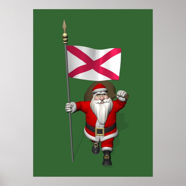 Affiches Santa Claus Avec L'Ensigne D'Irlande Du Nord (Devant)