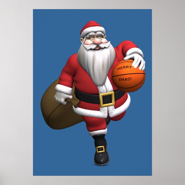 Affiches Santa Claus Basketball Player (Devant)