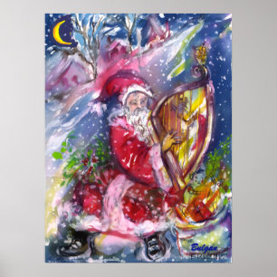 Affiches SANTA CLAUS JOUER LA CHEVAUCHE EN LUNDI Noël