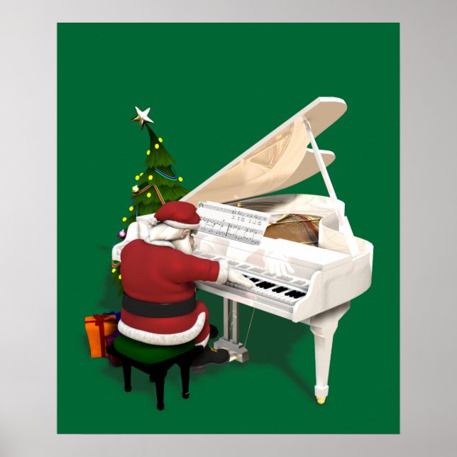 Affiches Santa Claus Pianist (Devant)