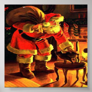 Affiches Santa Claus Vintage Noël Imprimer