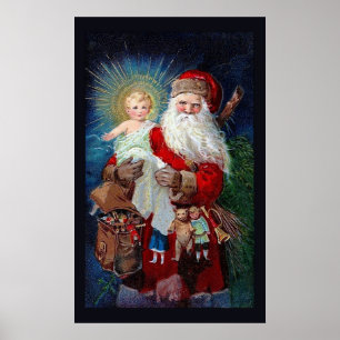 Affiches Santa Claus with Christ Child
