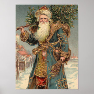 Affiches Santa de style victorien vintage