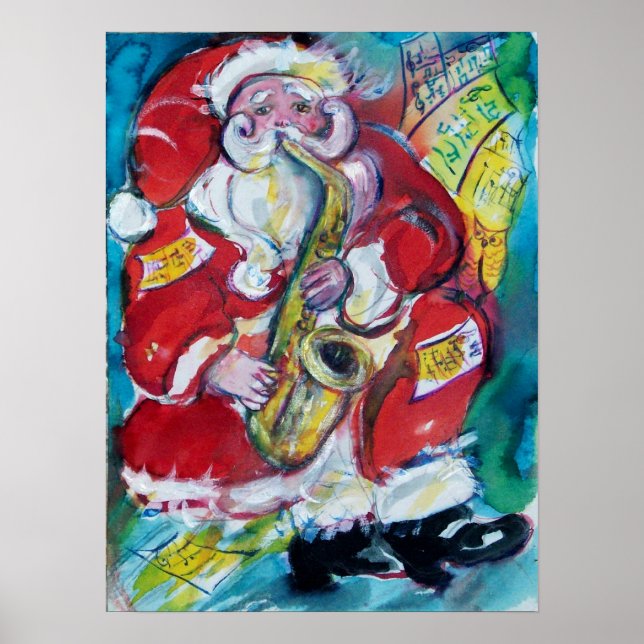 AFFICHES SANTA & SAX, FÊTE DE NOËL (Devant)