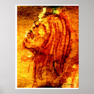 Affiches Santé mentale Triste aquarelle peinture