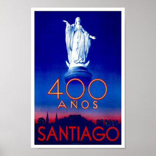 Affiches Santiago Chile Vintage Travel