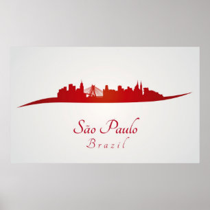 Affiches Sao Paulo skyline in réseau