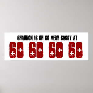 Affiches Sassy 60 Soixante Anniversaire Bandeau de fête Nom
