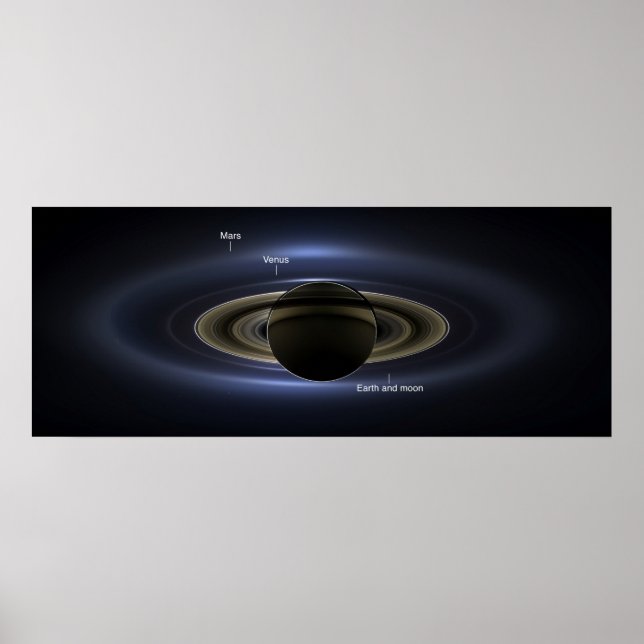 Affiches Saturn Eclipse 3 - Étiqueté (Devant)