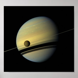 Affiches Saturn & Titan Cassini Photo spatiale