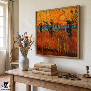 Affiches Saules au coucher du soleil par Vincent van Gogh