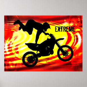 Affiches Saut explosif de motocross