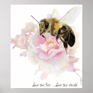 Affiches Sauvez l'abeille ! Sauvez le monde ! Jolie abeille