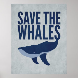 Affiches Sauvez l'affiche de baleines