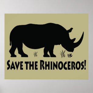 Affiches Sauvez le rhinocéros
