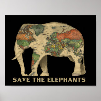Affiches Sauvez les éléphants