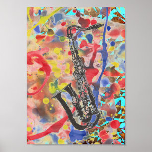 Affiches Saxophone Abstrait