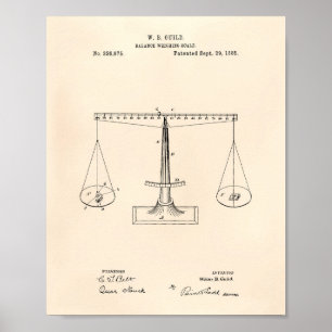 Affiches Scales of Justice 1885 Brevet Art - Vieux Poivre
