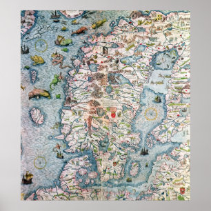 Affiches Scandinavie, détail de la Marina de Carta