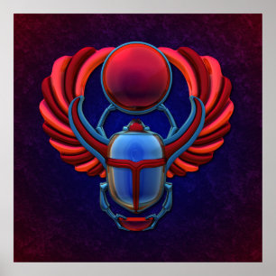 Affiches Scarab égyptien coloré