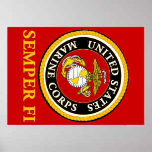Affiches Sceau officiel de l'US Marine - Semper Fi