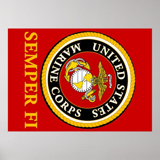 Affiches Sceau officiel de l'US Marine - Semper Fi (Devant)