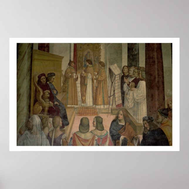 Affiches Scène chorale, de la vie de saint Benoît (fresque (Devant)