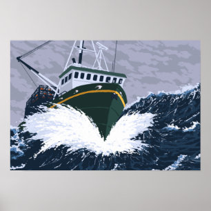 Affiches Scène de bateau de pêche - Anchorage, Alaska