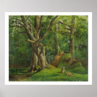 Scène de bois avec lapins, 1862 (huile sur toile)